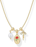 PAVOI 14K Gold Plated Dainty Necklace with Charms Set - Hypoallergenic Adjustable Chain Gold Charm Necklace for Women - Small Motif & Mantra 2 and 3-Pack Removable Pendants - Cute Jewelry Gifts