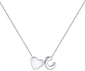 JKK Valentines Day Gifts for Her, 925 Sterling Silver Letter A-Z Heart Necklace Silver Jewelry Trendy Stuff Birthday Valentine's Day Gifts for Women Mom Her