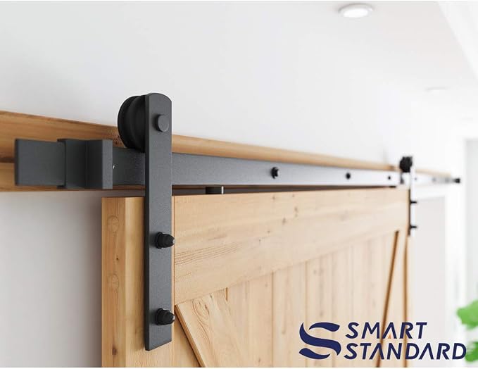 SMARTSTANDARD 10ft Sliding Barn Door Hardware kit, Fit 60" Wide Door Panel | - Image 5