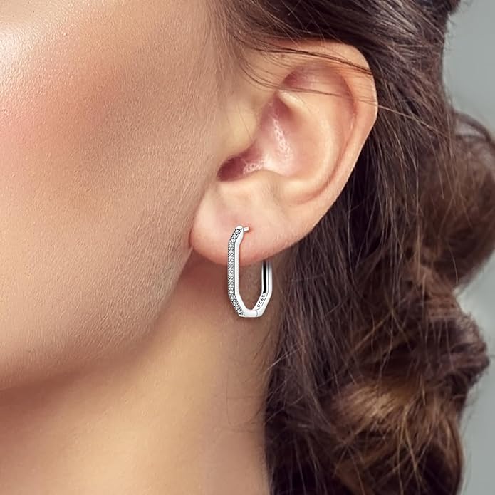 LAZA 925 Sterling Silver Hoop Earrings for Women, Hypoallergenic Huggie Butterfly Dangle Drop Earrings Colorful Flower Earrings Jewelry Gifts