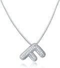 SKQIR Diamond Initial Letter Necklace for Women Bubble Gold Plated Puffy Balloon Alphabet Crystal Zircon Pendant Name Necklace Dainty Charms Trendy Jewelry Gift for Women