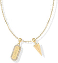 PAVOI 14K Gold Plated Dainty Necklace with Charms Set - Hypoallergenic Adjustable Chain Gold Charm Necklace for Women - Small Motif & Mantra 2 and 3-Pack Removable Pendants - Cute Jewelry Gifts