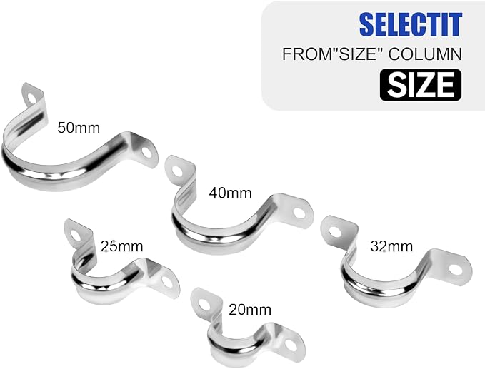 30Pcs 1 Inch Stainless Steel Conduit Clamps, 2 Hole Strap U Bracket Rigid Pipe - Image 6