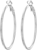 4 Pairs Silver Gold Hoop Earrings for Women | 14K Gold Plated Hoop Earrings Set Hypoallergenic Earring Lightweight Dangle Earrings Set