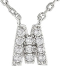 JTV Sterling Silver Initial Necklace for Women, 0.13 CTW White Cubic Zirconia Letter Pendant, Rhodium-Plated, Personalized Monogram Jewelry, Gift Box Included, 18”