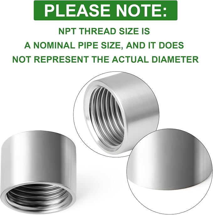 2PCS 304 Stainless Steel Cast Pipe Fitting, 1-1/2" x 1-1/2" NPT Female Threaded - Image 4
