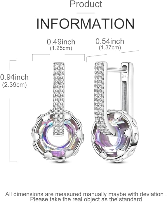 LAZA 925 Sterling Silver Hoop Earrings for Women, Hypoallergenic Huggie Butterfly Dangle Drop Earrings Colorful Flower Earrings Jewelry Gifts
