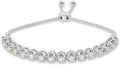 Lab Grown Diamond Bracelets for Women | 1/4-1 Carat White Gold Plated Sterling Silver Adjustable Bolo Diamond Bracelet