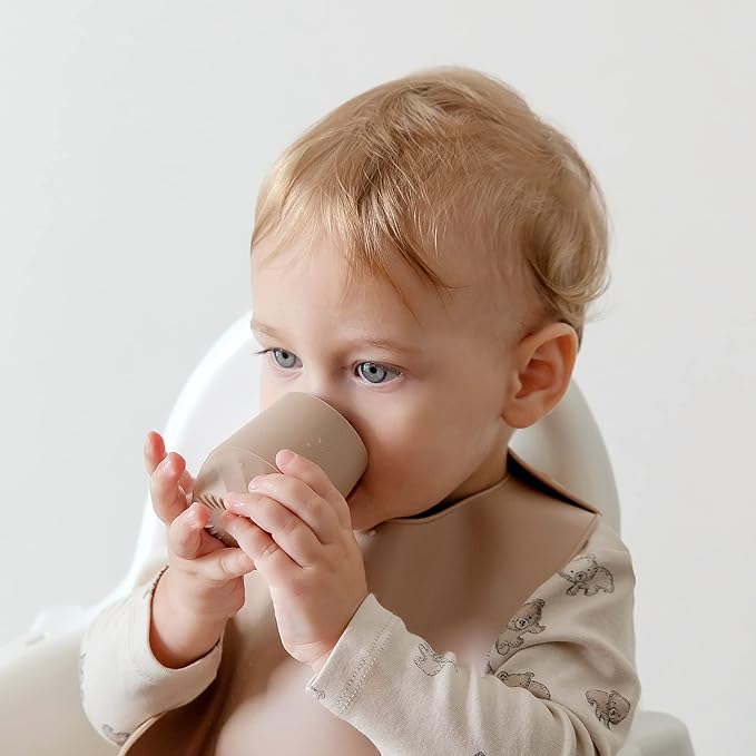 SAMiGO Silicone Baby Cups for 6-12 Months, Tiny Open Cups for Training and Water Drinking, Baby Led Weaning Supplies, 2 OZ