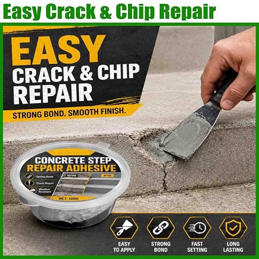 Concrete Step Repair Adhesive, Concrete Crack Filler Outdoor 100g，2pcs | Heavy - Image 3