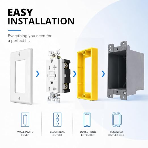 1/4", Single Gang Outlet Box Extender, 1 Pack | Easy to install - Image 6