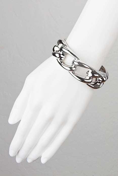 SPUNKYsoul Chain Link Buckle With Rhinestones Cuff Bracelet in Gold, Silver Rose Gold and Gun Metal for Women