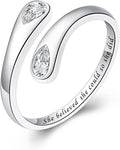 Fookduoduo 925 Sterling Silver Ring Inspirational Jewelry adjustable Wrap Open Rings for Women