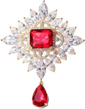 Crystal Pearl Flower Brooches Pins Fashion Beautiful Created Rhinestone Floral Brooch Good Idea for Party Dance Wedding Banquet for Elegant Women Girl