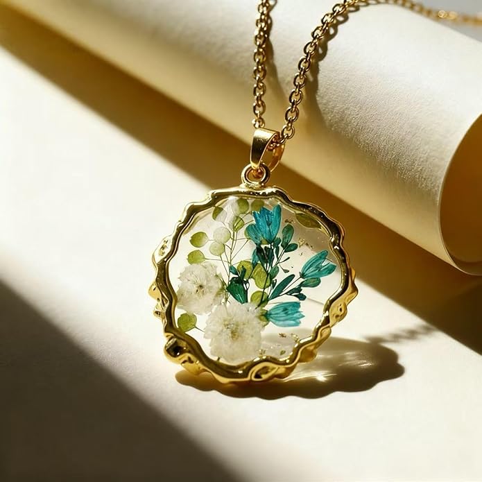 Birth Flower Necklace,1-12 Birth Month Flower Handmade Pendant Necklaces for Women Personalized Custom Floral Jewelry,Boho jewelry,Birthday Gift for Women Girls Best Friend