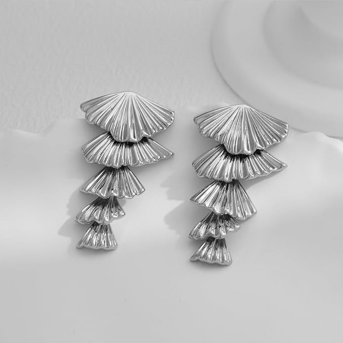 Gold/Silver Shell Dangle Earrings for Women Seashell Drop Dangle Earrings Ocean Beach Earrings Summer Jewelry