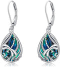 Animal Earrings 925 Sterling Silver Abalone Shell Dangle Drop Earrings Leverback Earrings Cute Animal Jewelry Gifts for Women Girlfriend