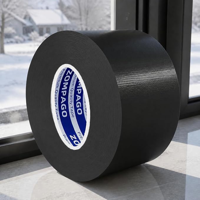 ZOMPAGO Weather Stripping Tape Door Window Seal Black Tape, 1.8in x 66 FT | by ZOMPAGOTape