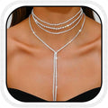 Unicra Black Rhinestone Necklace Diamond Choker Necklaces Formal Bridal Prom Fashion Costume Jewelry Necklace for Women