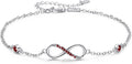 MEDWISE Womens Infinity Anklet Bracelet 925 Sterling Silver Endless Love Symbol Ankle Bracelet Adjustable Plus Size Large Bracelet Gifts for her Mother’s Day Gifts