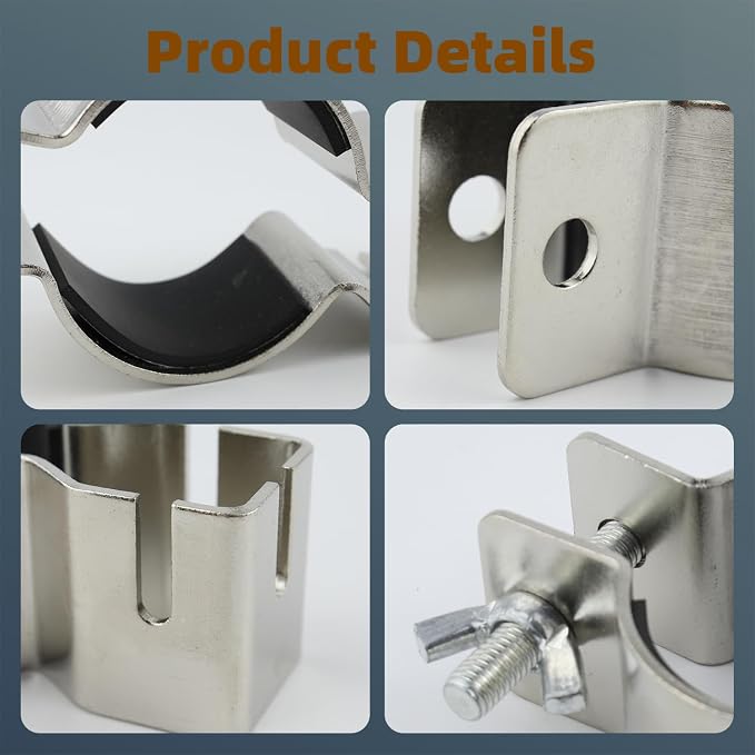 2 Pcs Adjustable Pipe and Drape Clamps, Heavy Duty Crossbar Hanger Bracket - Image 3