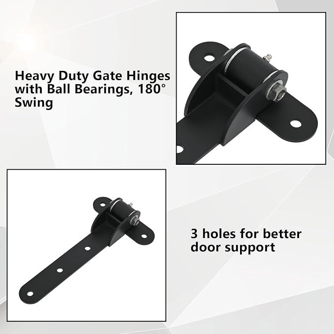 2 Pack Heavy Duty Gate Hinges, 180°Swing Gate Hinges Heavy Duty Wood Fence | - Image 6