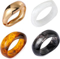 4Pcs Chunky Bangle Bracelets for Women Stackable Colorful Acrylic Gold Bangle Set Irregular Geometric Vintage Bracelets Statement Jewelry