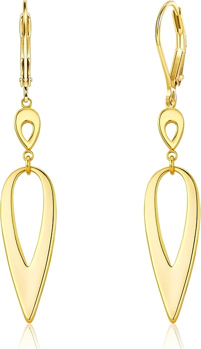 925 Sterling Silver Teardrop Dangle Earrings for Women Leverback Drop Dangle Earrings Jewelry Hypoallergenic Sterling Silver Teardrop Earring for Women Gifts