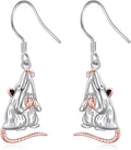 FLYOW 925 Sterling Silver Cute Animal Jewelry Hummingbird/Butterfly/Wolf/Corgi/Cat/Snake/Spider/Bat/Penguin/Bear/Opossum/Frog/Guinea Pig for Women Mother Friend Animal Lovers