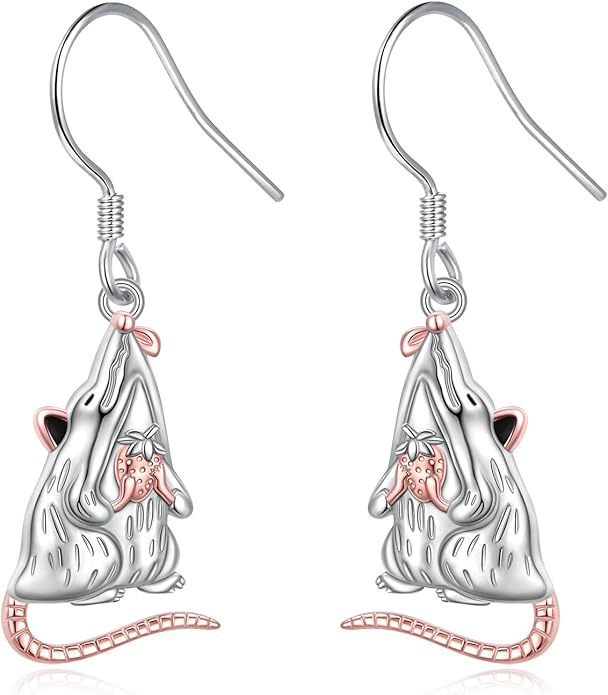 FLYOW 925 Sterling Silver Cute Animal Jewelry Hummingbird/Butterfly/Wolf/Corgi/Cat/Snake/Spider/Bat/Penguin/Bear/Opossum/Frog/Guinea Pig for Women Mother Friend Animal Lovers