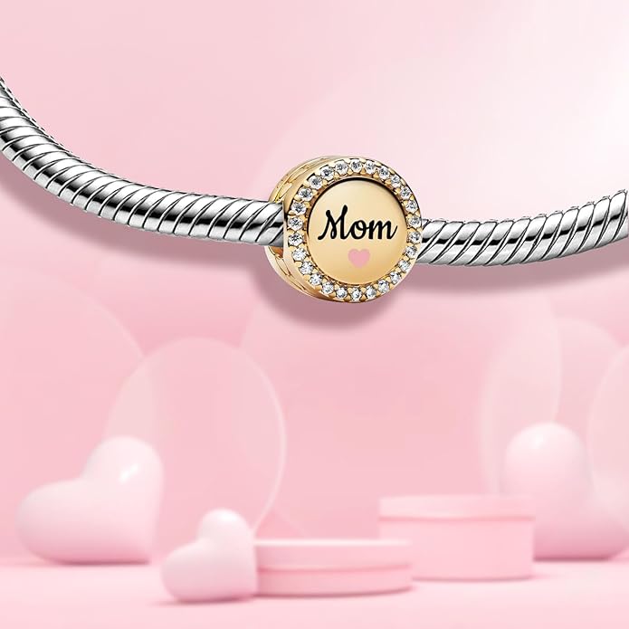 Family Mom Heart Charms 925 Sterling Silver Bead for Bracelets and Necklaces For Women Jewelry Present