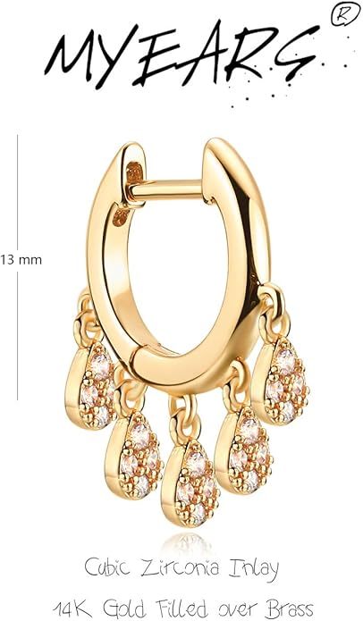 MYEARS Women Earrings Gold Huggie Hoop Ear Stud Cuff 14K Small Simple Hypoallergenic Everyday Jewelry