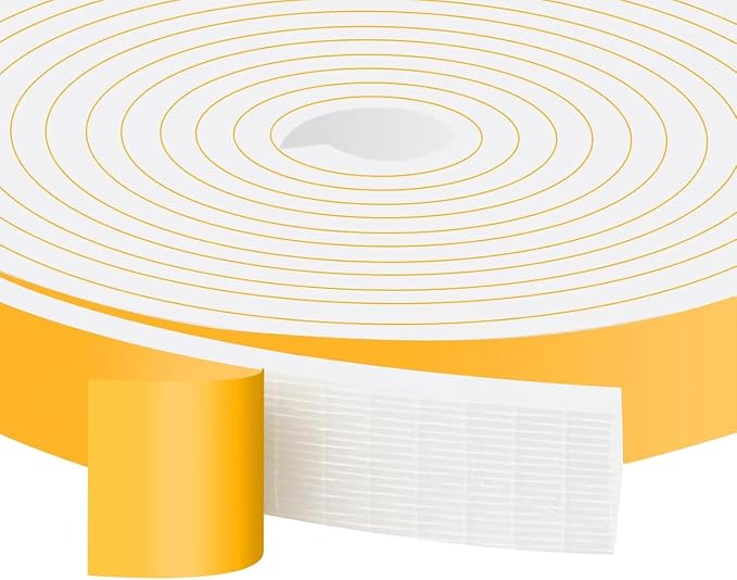 Foam Weather Stripping for Garage Door & AC 1x1/4in, Medium Gaps | Strong by Trisiki