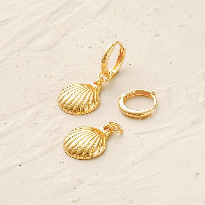 MYEARS Women Earrings Gold Huggie Hoop Dangle Drop 14K Gold Plated Small Simple Hypoallergenic Everyday Jewelry