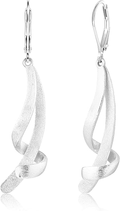 ALEXCRAFT 925 Sterling Silver Dangle Earrings, Hypoallergenic 14k Gold Plated Long Double Linear Twisted Tassel Dangling Drop Earrings for Women Trendy Statement Elegant Lightweight Leverback Earring