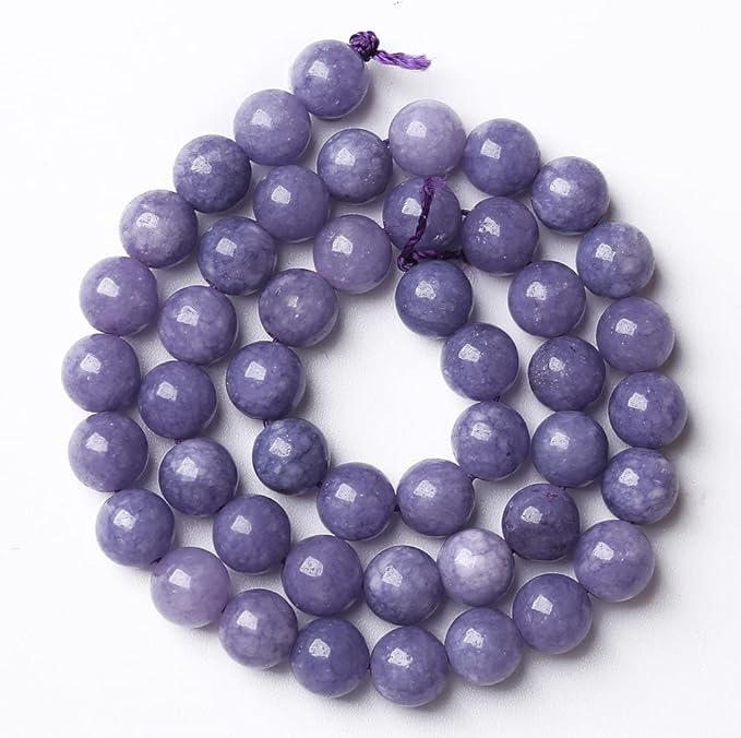 12mm 32pcs Natural Purple Angelite Stone Beads Lavender Gemstone Round Loose Beads for Jewelry Making DIY Bracelet Necklace Earrings