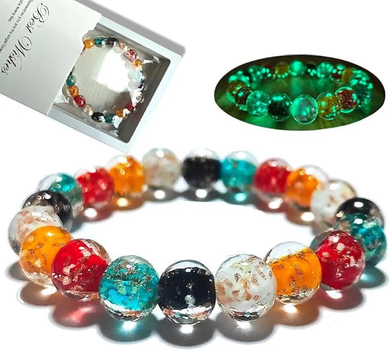 Handmade Glow-in-the-Dark Beaded Bracelet, Luminous Wrist Accessory, Fashion Bracelet for Women, Ideal Gift for Night Events, Parties & Birthdays
