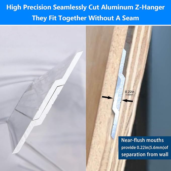 French Cleat Hanger Heavy Duty 500 Lbs Load, 2 Pairs Aluminum Z Clips French - Image 9