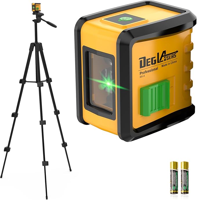 Self Leveling Laser Level with Tripod, DEGLASERS Green Cross Line Laser Level by DEGLASERS