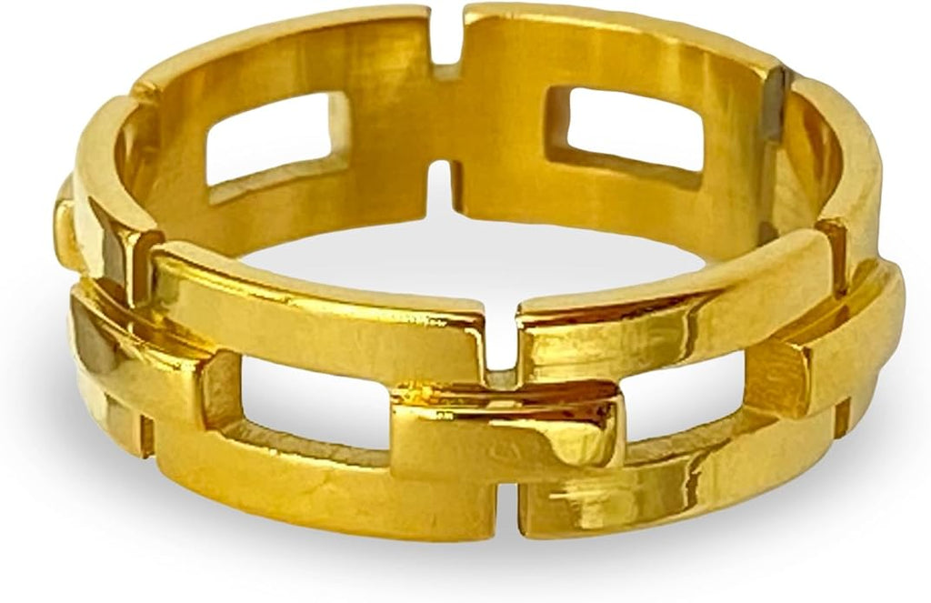 Elegant 18K Gold Plated Stainless Steel Ring – Fine Metal-Plated Jewelry with Durable, Scratch-Resistant Design for Daily Wear & Special Occasions