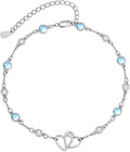 Anklet for Women 925 Sterling Silver Double Infinity Ankle Bracelet Waterproof Summer Jewelry Anniversary Birthday Gifts for Her