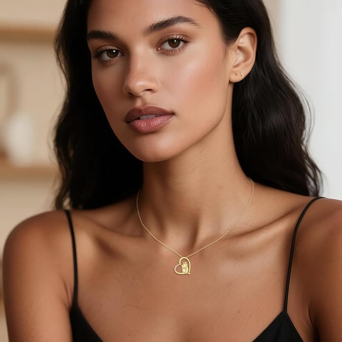 KECHO 14K Gold Animal Pendant Necklace - Dainty Zodiac & Pet Inspired Charm Necklace for Women - 16+1+1"