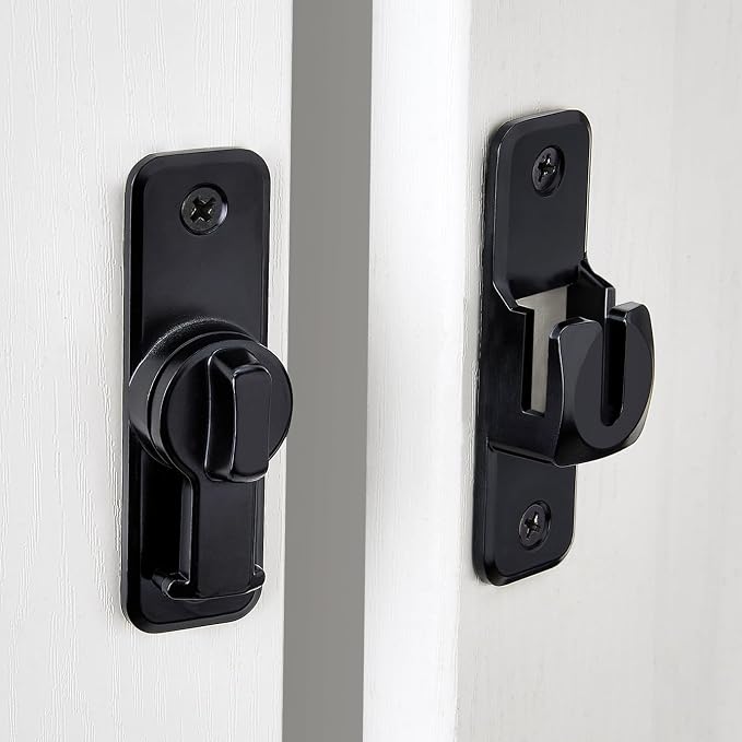 3 Pcs Black 90/180 Degree Flip Latch, Zinc Alloy Barn Door Latch | Right Angle - Image 6