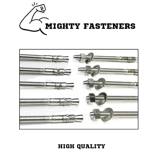 Mighty Fasteners Wedge Anchors – Heavy-Duty 304 Stainless Steel Expansion Bolts - Image 4