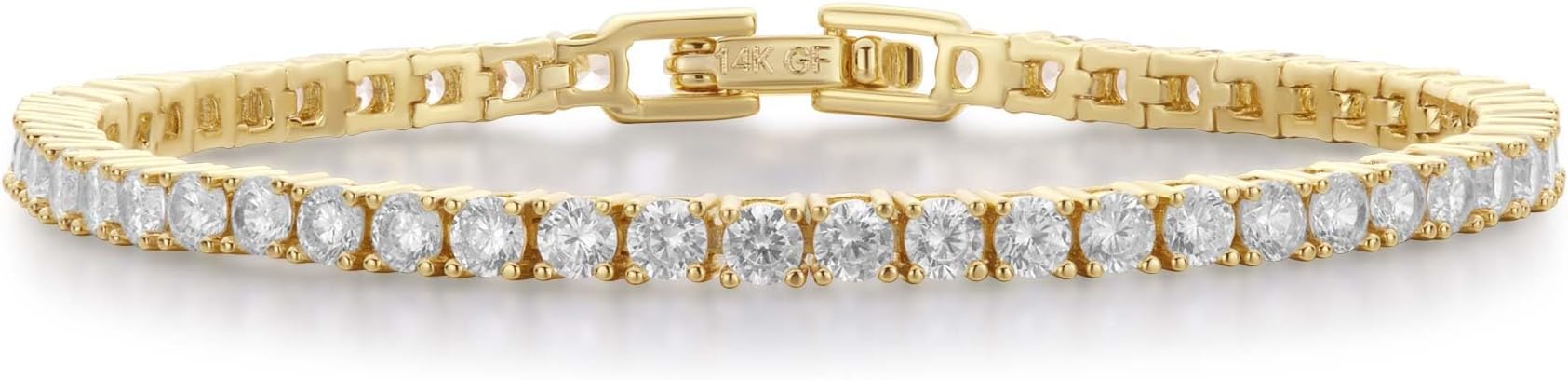 14K Gold Filled Tennis Bracelet for Women-3mm,4mm 5mm CZ Stone Classic Gold Bracelet for Women, Valentines, Mothers, Christmas Jewelry Gift for Women
