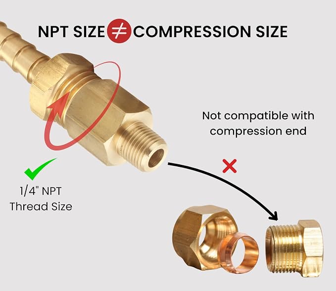 1/4" Female to 1/8" Male NPT Reducing Adaptor Brass Pipe Fitting - Image 3