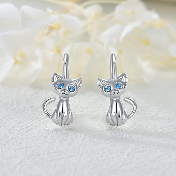 PELOVNY Animal Dangle Earrings Sterling Silver Hypoallergenic Moss Agate Crystal Moonstone Earrings Bee Butterfly Dolphin Peacock Phoenix Jewelry Birthday Christmas Gifts for Women