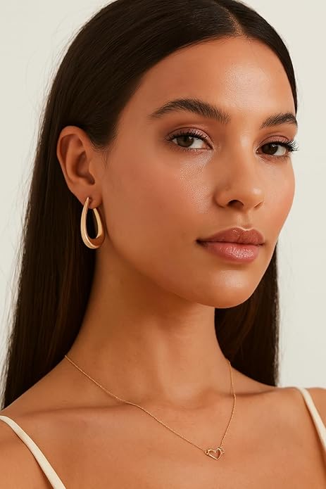 18K Gold Plated Sculptural Earrings Set for Women – Hypoallergenic, Lightweight, Modern Hoop & Drop Styles – 6 Bold Statement Designs – Christmas, Holiday, Thanksgiving Gift, Halloween