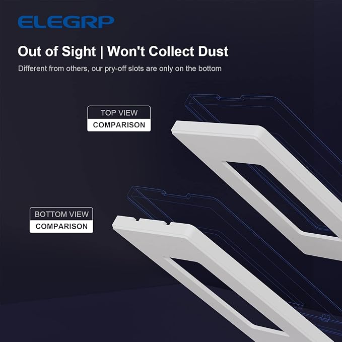 ELEGRP 2-Gang Screwless Decorative Wall Plates, Mid-Size 4.88" height x 4.94" - Image 3