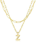 adoyi Valentines Day Gifts for Women Hers Dainty 14K Gold Plated Heart Initial Necklaces Layered Letter A-Z Pendant Necklace Stack Trendy Jewelry Birthday Valentines Day Gifts for Women Jewelry